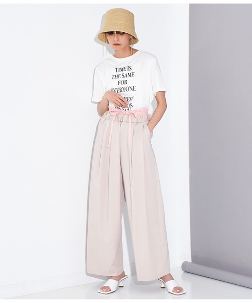 Settimissimo（セッティミッシモ）の「配色ダブルウエスト タックパンツ（その他パンツ・レディース・ベージュ/グレー・38）」の12枚目の写真