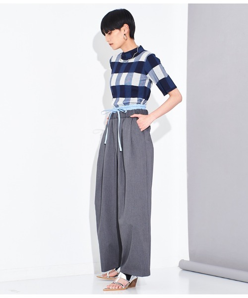 Settimissimo（セッティミッシモ）の「配色ダブルウエスト タックパンツ（その他パンツ・レディース・ベージュ/グレー・38）」の8枚目の写真