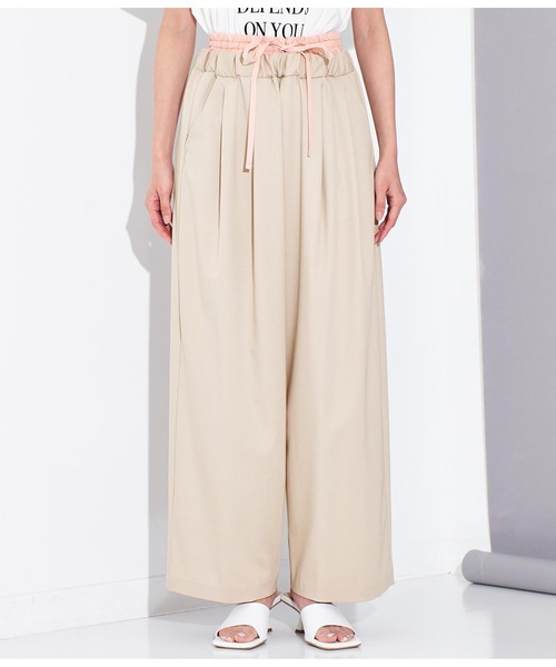 Settimissimo（セッティミッシモ）の「配色ダブルウエスト タックパンツ（その他パンツ・レディース・ベージュ/グレー・38）」の21枚目の写真