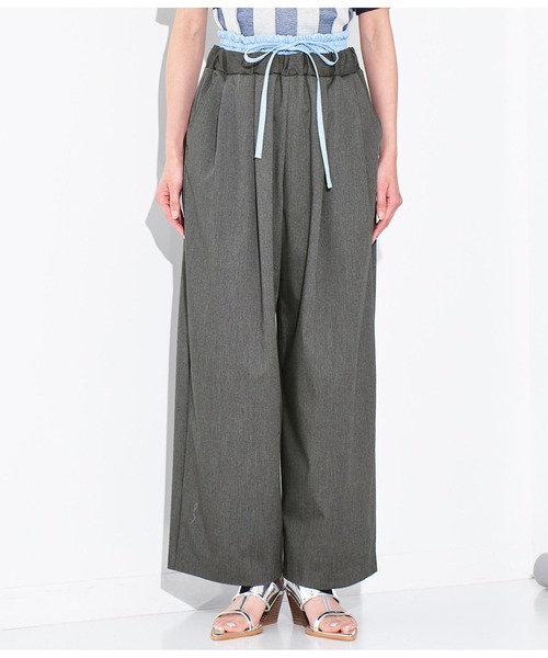 Settimissimo（セッティミッシモ）の「配色ダブルウエスト タックパンツ（その他パンツ・レディース・ベージュ/グレー・38）」の22枚目の写真