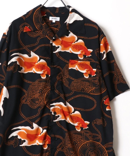 MARUKAWA(マルカワ)の「レーヨン オープンカラー アロハシャツ 無地/総柄/花柄/ボタニカル/和柄/ヴィンテージ柄 レディース メンズ(シャツ/ブラウス・メンズ・ブラック系その他7/ブラック系その他/ブラック系その他5/ブラック系その他3/ホワイト系その他2/ブラック系その他2/ブルー系その他4/ブルー系その他3/ブラック/ホワイト系その他4/ブラック系2/ネイビー/ブルー系その他/ホワイト系その他3/ブラック系3/ブラック系1/ブラック系その他6/ブラック系その他4/ホワイト系その他/ホワイト系その他5/ブルー系その他5/ブルー系その他2/グリーン系その他・M/S/LL/L)」の9枚目の写真
