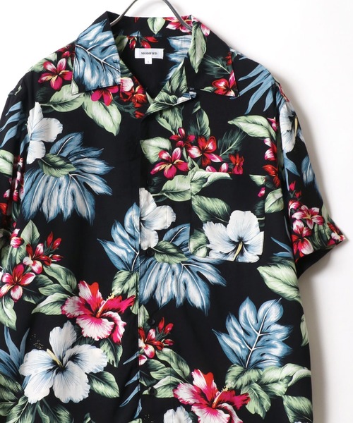 MARUKAWA(マルカワ)の「レーヨン オープンカラー アロハシャツ 無地/総柄/花柄/ボタニカル/和柄/ヴィンテージ柄 レディース メンズ(シャツ/ブラウス・メンズ・ブラック系その他7/ブラック系その他/ブラック系その他5/ブラック系その他3/ホワイト系その他2/ブラック系その他2/ブルー系その他4/ブルー系その他3/ブラック/ホワイト系その他4/ブラック系2/ネイビー/ブルー系その他/ホワイト系その他3/ブラック系3/ブラック系1/ブラック系その他6/ブラック系その他4/ホワイト系その他/ホワイト系その他5/ブルー系その他5/ブルー系その他2/グリーン系その他・M/S/LL/L)」の11枚目の写真