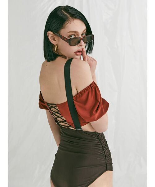 MURUA（ムルーア）の「2WAYショルダースイムウエア（水着・レディース・ダークオレンジ/ネイビー・FREE）」の9枚目の写真