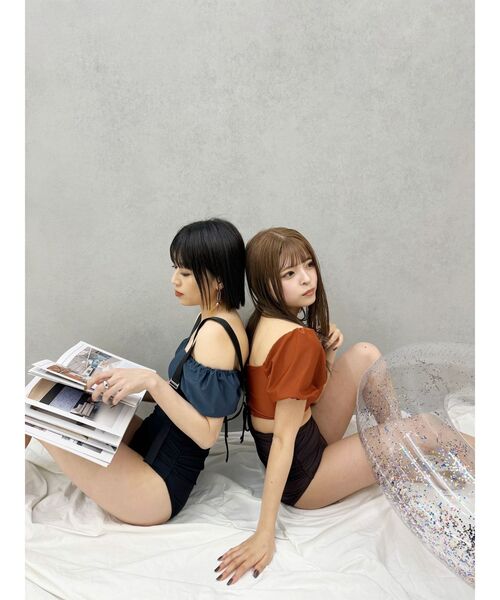 MURUA（ムルーア）の「2WAYショルダースイムウエア（水着・レディース・ダークオレンジ/ネイビー・FREE）」の14枚目の写真