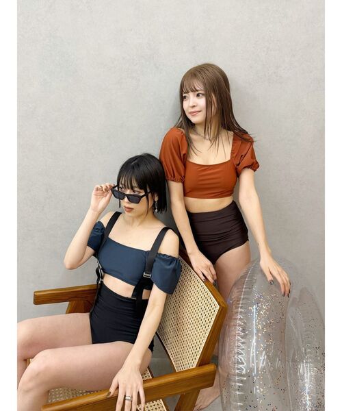 MURUA（ムルーア）の「2WAYショルダースイムウエア（水着・レディース・ダークオレンジ/ネイビー・FREE）」の15枚目の写真