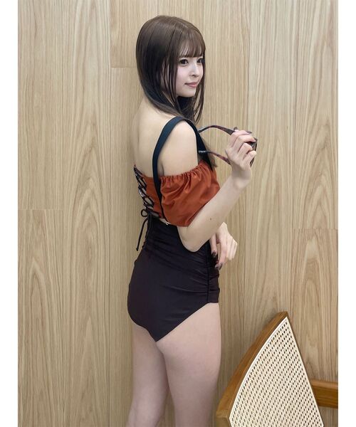 MURUA（ムルーア）の「2WAYショルダースイムウエア（水着・レディース・ダークオレンジ/ネイビー・FREE）」の21枚目の写真