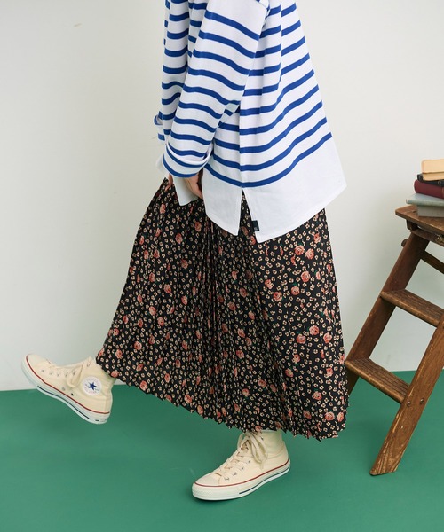 Dot&Stripes CHILD WOMAN(ドットアンドストライプス チャイルドウーマン)の「rosaプリント プリーツスカート(スカート・レディース・ブラック・FREE)」の18枚目の写真