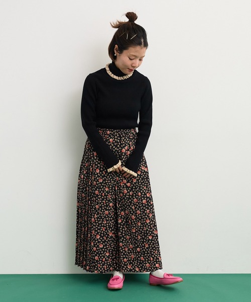 Dot&Stripes CHILD WOMAN(ドットアンドストライプス チャイルドウーマン)の「rosaプリント プリーツスカート(スカート・レディース・ブラック・FREE)」の17枚目の写真