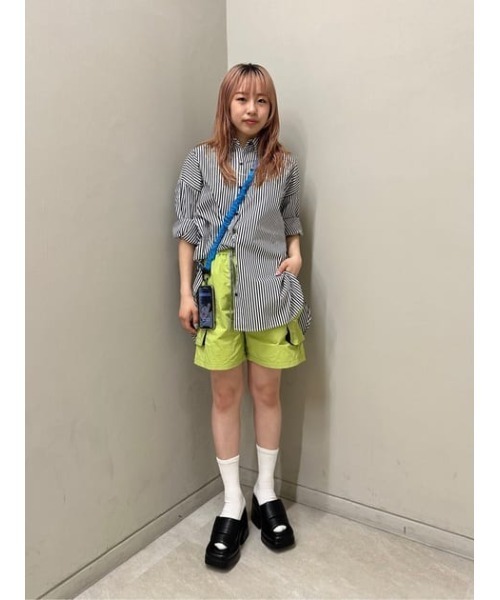 THROW by SLY(スローバイスライ)の「THROW 16 x THROW NYLON SHORTS シックスティーン スロー ナイロン ショーツ 春服 夏服 ショートパンツ(スラックス・レディース・グレー/ライトグリーン・FREE)」の10枚目の写真