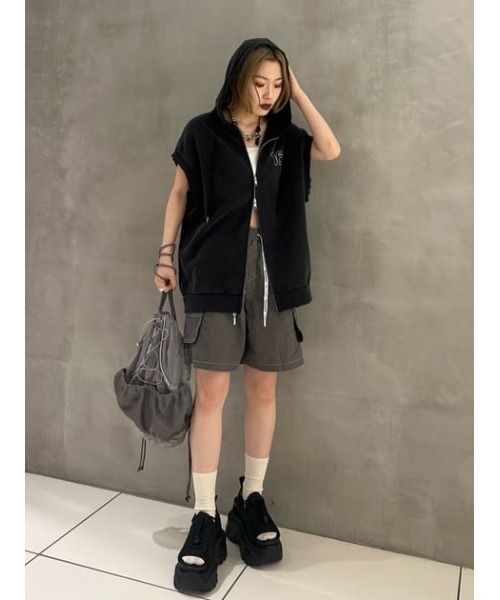 THROW by SLY(スローバイスライ)の「THROW 16 x THROW NYLON SHORTS シックスティーン スロー ナイロン ショーツ(スラックス・レディース・ライトグリーン/グレー・FREE)」の6枚目の写真