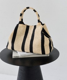 titivate | ストライプペーパーかごバッグ(かごバッグ)