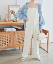 KOBE LETTUCE | [ ストレッチ×ノーアイロン ] 細見えストレッチキャミサロペット(サロペット/オーバーオール)