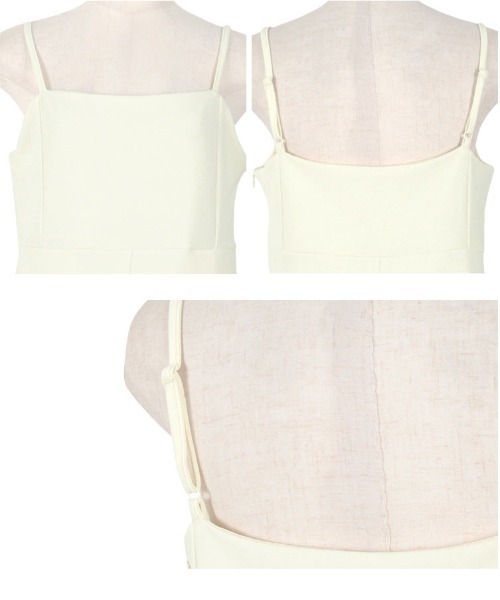 KOBE LETTUCE（コウベレタス）の「[ ストレッチ×ノーアイロン ] 細見えストレッチキャミサロペット（サロペット/オーバーオール・レディース・アイボリー系/チャコールグレー/ブラック・M/PM）」の5枚目の写真