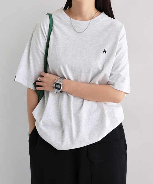 ANME(アンメ)の「ワンポイントロゴ刺繍Tシャツ(Tシャツ/カットソー・レディース・ブラック/オートミール/オフホワイト・M/L/XL/XXL)」の9枚目の写真