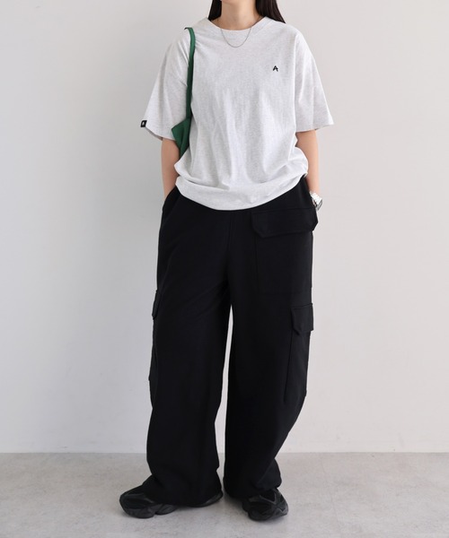 ANME(アンメ)の「ワンポイントロゴ刺繍Tシャツ(Tシャツ/カットソー・レディース・ブラック/オートミール/オフホワイト・M/L/XL/XXL)」の10枚目の写真