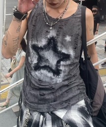 XU | 【XU】star damage sleeveless(タンクトップ)