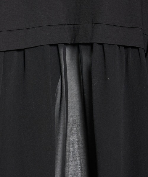 INED CLARO（イネドクラロ）の「シルケット天竺×ジョーゼットジャケット（ノーカラージャケット・レディース・ブラック/ホワイト・フリー）」の11枚目の写真