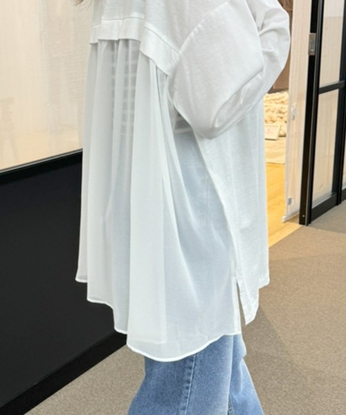 INED CLARO（イネドクラロ）の「シルケット天竺×ジョーゼットジャケット（ノーカラージャケット・レディース・ブラック/ホワイト・フリー）」の17枚目の写真