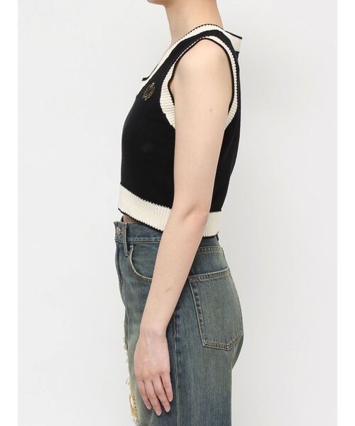 EVRIS（エヴリス）の「エンブレムクロップドニットベスト（ベスト・レディース・ブラック/グリーン・FREE）」の21枚目の写真