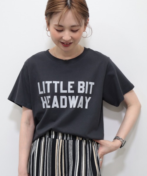 AMERICAN HOLIC（アメリカンホリック）の「ロゴカットプルオーバー（Tシャツ/カットソー・レディース・オフホワイト/チャコールグレー・L/M）」の2枚目の写真