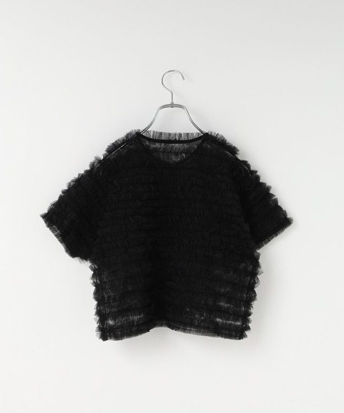 LOWRYS FARM（ローリーズファーム）の「チュールカーディガンＳＳ　130224（カーディガン/ボレロ・キッズ・イエロー/ブラック・FREE）」の3枚目の写真