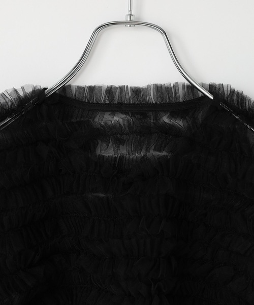 LOWRYS FARM（ローリーズファーム）の「チュールカーディガンＳＳ　130224（カーディガン/ボレロ・キッズ・イエロー/ブラック・FREE）」の4枚目の写真