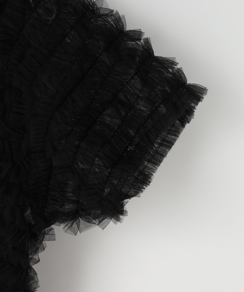 LOWRYS FARM（ローリーズファーム）の「チュールカーディガンＳＳ　130224（カーディガン/ボレロ・キッズ・イエロー/ブラック・FREE）」の5枚目の写真