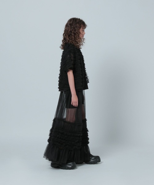 LOWRYS FARM（ローリーズファーム）の「チュールカーディガンＳＳ　130224（カーディガン/ボレロ・キッズ・イエロー/ブラック・FREE）」の12枚目の写真