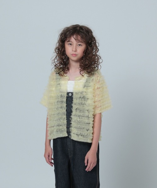 LOWRYS FARM（ローリーズファーム）の「チュールカーディガンＳＳ　130224（カーディガン/ボレロ・キッズ・イエロー/ブラック・FREE）」の17枚目の写真