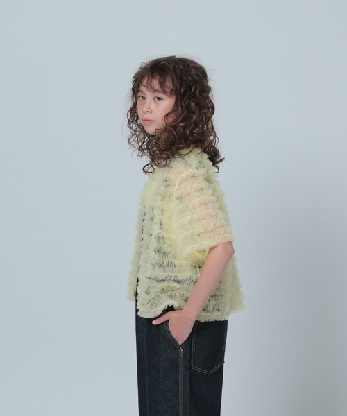 LOWRYS FARM（ローリーズファーム）の「チュールカーディガンＳＳ　130224（カーディガン/ボレロ・キッズ・イエロー/ブラック・FREE）」の18枚目の写真