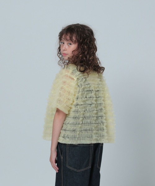 LOWRYS FARM（ローリーズファーム）の「チュールカーディガンＳＳ　130224（カーディガン/ボレロ・キッズ・イエロー/ブラック・FREE）」の19枚目の写真