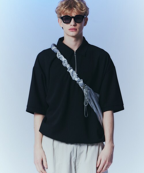 tk.TAKEO KIKUCHI（ティーケータケオキクチ）の「◆ドロストショルダーバッグ（ショルダーバッグ・メンズ・ブラック系/ブラック/ライトグレー/シルバー系/ブラック系2/ホワイト系3・00）」の13枚目の写真