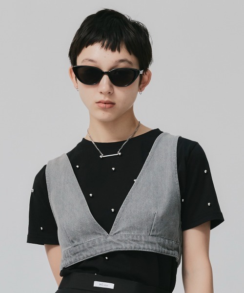 led.tokyo（レッドトウキョウ）の「【led.tokyo】デニムビスチェ（ベスト・レディース・グレー/ブルー・FREE）」の2枚目の写真