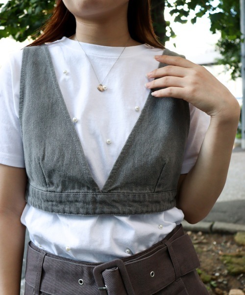 led.tokyo（レッドトウキョウ）の「【led.tokyo】デニムビスチェ（ベスト・レディース・グレー/ブルー・FREE）」の9枚目の写真