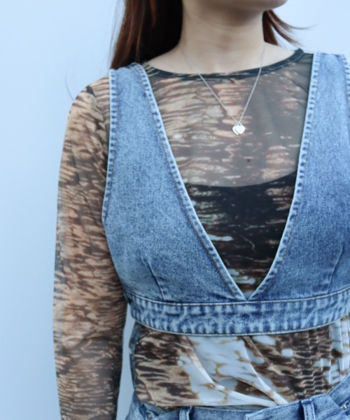 led.tokyo（レッドトウキョウ）の「【led.tokyo】デニムビスチェ（ベスト・レディース・グレー/ブルー・FREE）」の5枚目の写真