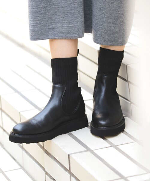 【セール】【別注】CAMINANDO / ニットカフ アンクルブーツ（ブーツ）｜CAMINANDO（カミナンド）