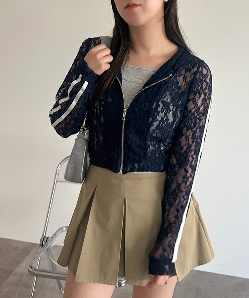 apres jour mignon(アプレジュールミニョン)の「ラインレースパーカー【ZOZOTOWN限定アイテム】(パーカー・レディース・ネイビー/ブラック/オフホワイト・X-LARGE/フリー)」の17枚目の写真