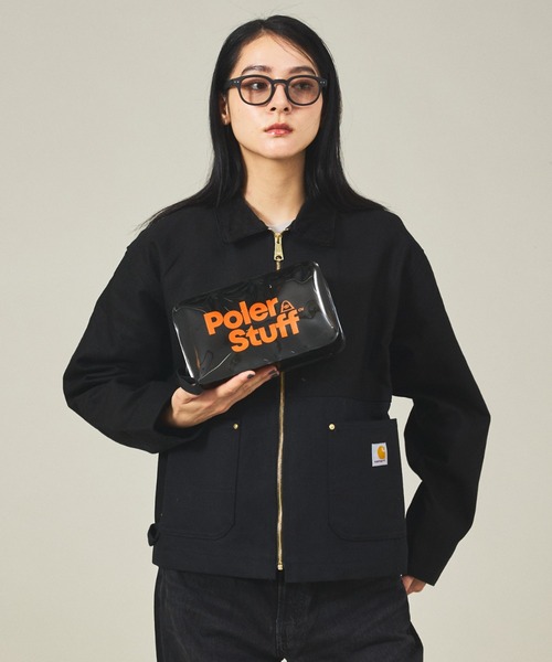 POLeR（ポーラー）の「【POLeR/ポーラー】PVC CLEAR POUCH M/クリア防水ポーチ（エコバッグ/サブバッグ・メンズ・オレンジ/クリア/ブラック/その他1・フリー）」の5枚目の写真