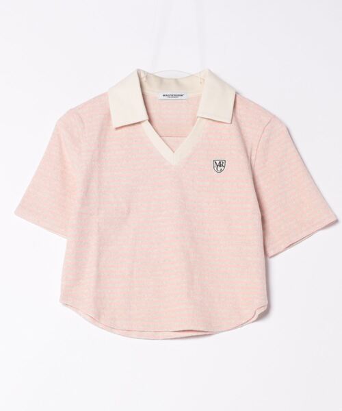 MAGPIEROBIN（マグパイロビン）の「MAGPIE ROBIN／ボーダーVネック T（Tシャツ/カットソー・レディース・ベビーピンク/ブラック・FREE）」の22枚目の写真