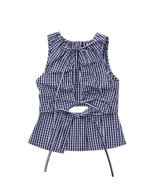 WHO'S WHO gallery（フーズフーギャラリー）の「ギャザーコイルデザインジレ（シャツ/ブラウス・レディース・ブラック/ネイビー/ピンク/グレー/サックスブルー/ブラック系その他・FREE）」の12枚目の写真