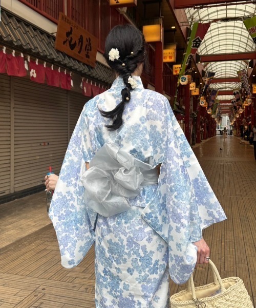 nemne store（ネンネストア）の「《低身長サイズあり / キャミワンピ＋セパレート浴衣上＋帯》2way浴衣3点set（浴衣・レディース・ピンク/ネイビー/ブルー/ブラック・SMALL/MEDIUM）」の14枚目の写真