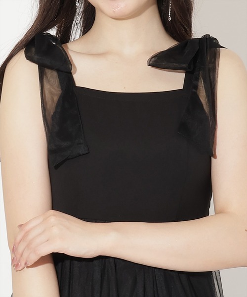 WILLSELECTION(ウィルセレクション)の「ショルダーリボンチュールティアードワンピース(ワンピース・レディース・ブラック/ダークブラウン/ラベンダー・FREE)」の22枚目の写真
