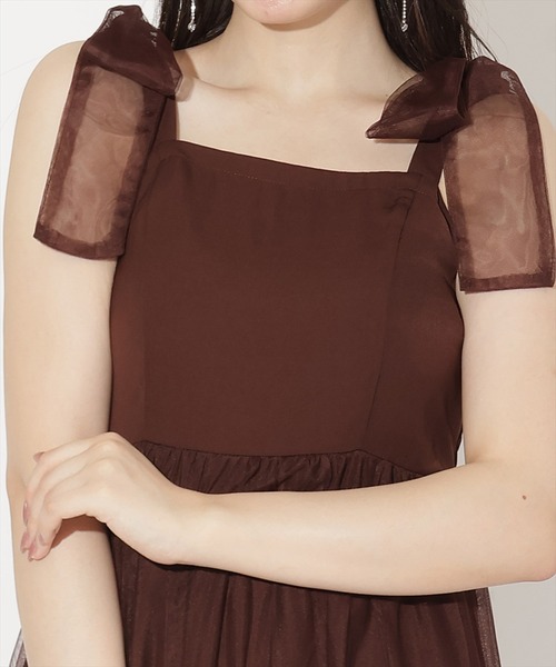 WILLSELECTION(ウィルセレクション)の「ショルダーリボンチュールティアードワンピース(ワンピース・レディース・ブラック/ダークブラウン/ラベンダー・FREE)」の16枚目の写真