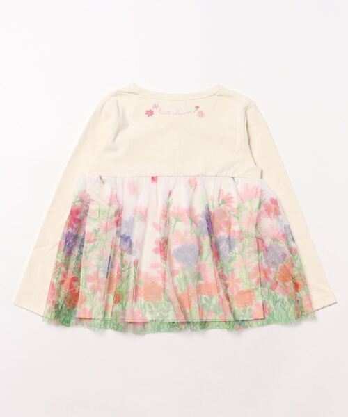 KP（ケーピー）の「花柄チュールレイヤードチュニック(80～150)（チュニック・キッズ・オフホワイト/サックスブルー・130cm/120cm/110cm）」の3枚目の写真