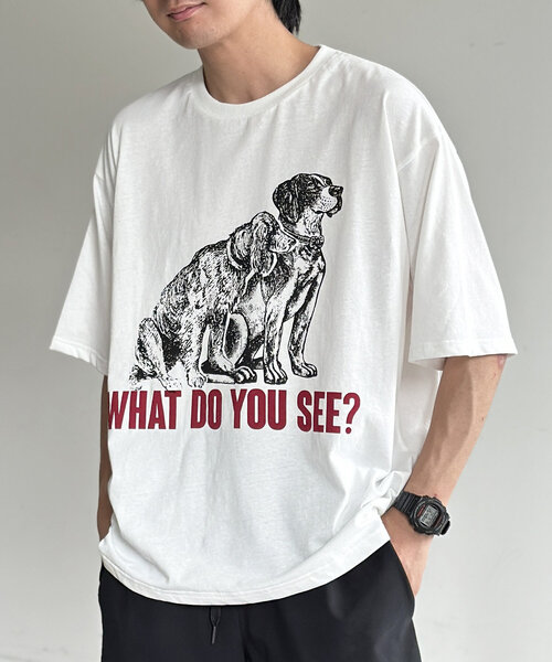 CPCM(シーピーシーエム)の「DOGイラストT(Tシャツ/カットソー・レディース・ホワイト系その他2/ホワイト/ホワイト系その他・MEDIUM/LARGE)」の4枚目の写真