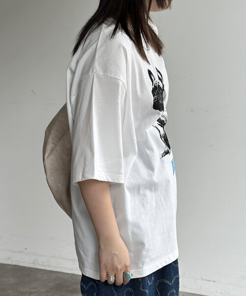 CPCM(シーピーシーエム)の「DOGイラストT(Tシャツ/カットソー・レディース・ホワイト系その他2/ホワイト/ホワイト系その他・MEDIUM/LARGE)」の19枚目の写真