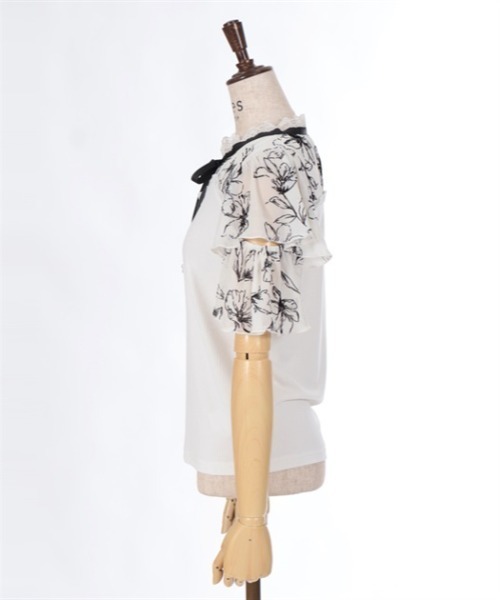 tシャツ チュールフロッキー プルオーバー レディース チュールフロッキー プルオーバー（Tシャツ/カットソー）｜ANAYI