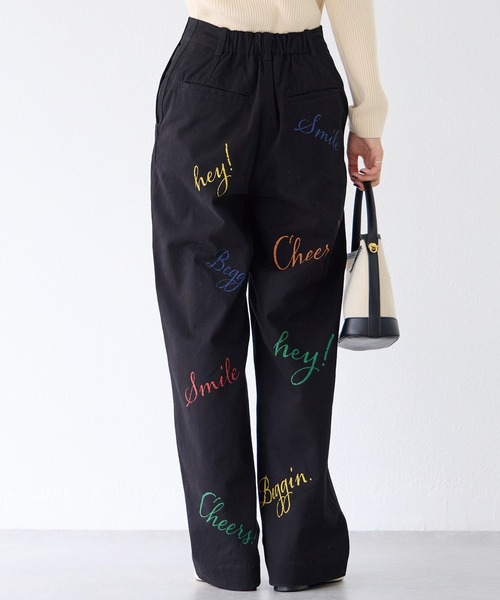 LAVEANGE(ラビアンジェ)の「ロゴプリントチノパンツ(チノパンツ・レディース・ベージュ系その他/ブラック・M/LL/3L/4L)」の16枚目の写真