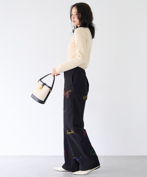 LAVEANGE(ラビアンジェ)の「ロゴプリントチノパンツ(チノパンツ・レディース・ベージュ系その他/ブラック・M/LL/3L/4L)」の21枚目の写真