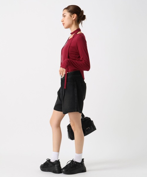 FOREVER 21(フォーエバー トゥエンティーワン)の「【2024FW】ボウタイシャーリングロングスリーブ(Tシャツ/カットソー・レディース・グレー/レッド/ブラック/ホワイト・SMALL/MEDIUM)」の10枚目の写真